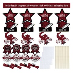 Graduation Decorations Maroon White Black 2026/Burgundy