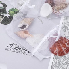 100Pcs Durable White Organza Drawstring Bags for Wedding and Jewelry Gifts