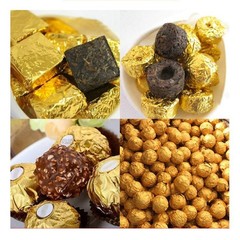 200Pcs Reusable Foil Candy Wrappers Gold Aluminium Foil Wrapping Paper for Party