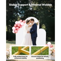Uimoso Metal Arch Backdrop Stand w/ Covers 6/5/4 ft 3 Pack Wedding Party Decor