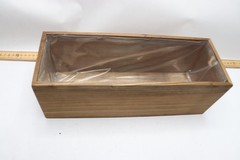 Natural Wood Rectangular Plant Holder Boxes Centerpieces 14″ x 5″