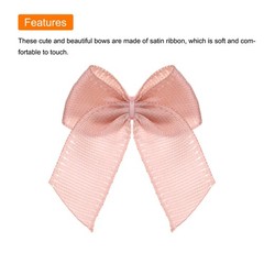 150Pcs Mini Ribbon Bows 17″ Mini Fabric Satin Ribbon Gift Flower Bows Pale Mauve