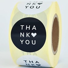500 Thank You Stickers,Elegant Design for Business,2 Unique Design,1.5″ Round,