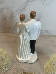 Vtg 1940s 1950s Wedding Cake Topper Lot
