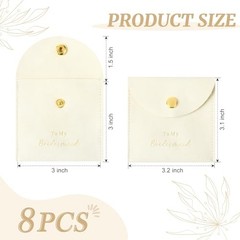Jewelry Bags Bridesmaid Gifts Set of 8 Velvet Small 8 x 8 cm (Button) Ivory