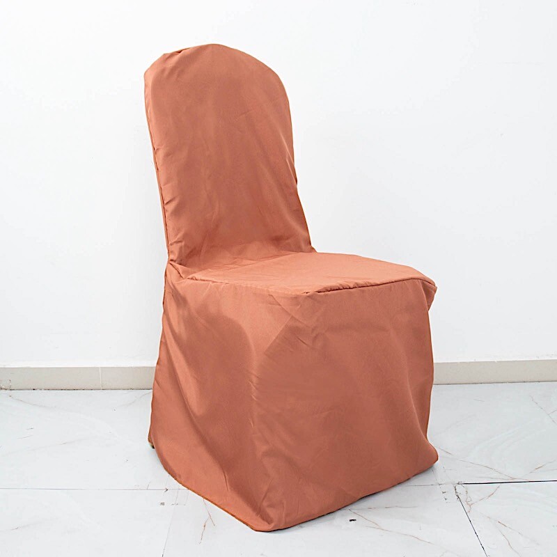 50 Terracotta Polyester BANQUET CHAIR COVERS Wedding Party Reception Decorations