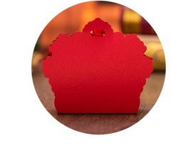 Crown Laser Cut Wedding Favour Candy Bags Boxes Invitations Cards Envelopes Red
