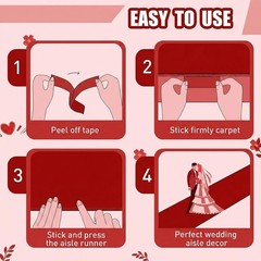 Disposable Aisle Runner, Red, 3×100 Feet | Thicken