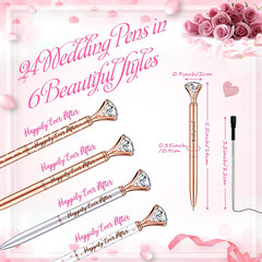24 Pcs Bridal Shower Gifts for Guests Diamond Pens Rose Golden Crystal Ballpoint