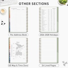 2026 Planner, Weekly and Monthly, Medium Size (5.7″ x 8.3″), Jan – Light Green