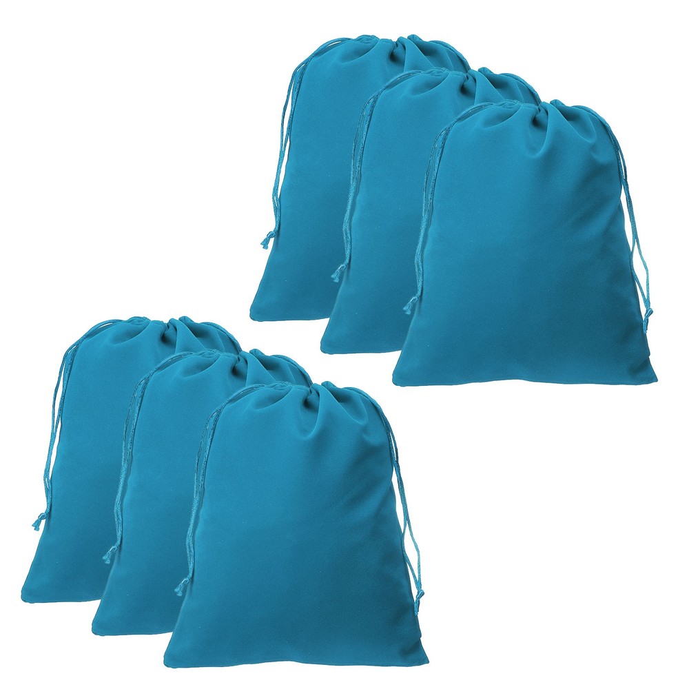 10pcs Velvet Gift Bags 7.9″ x 9.8″ Drawstring Jewelry Pouches, Lake Blue