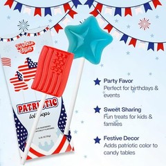 Patriotic Lollipops – Individually Wrapped Flag & Star Shape 50 Pack July 4