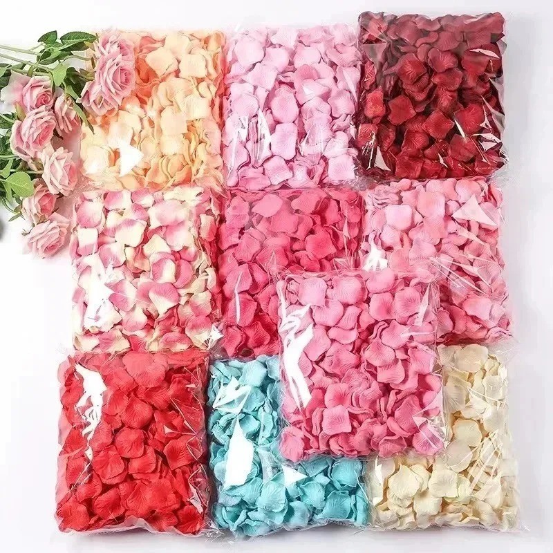 2000/100Pcs Artificial Rose Petals Silk Wedding Valentine Decor