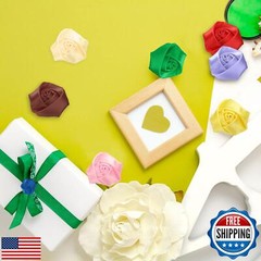 uxcell 20pcs 2Size Satin Ribbon Roses 2.5cm/5cm Ribbon Flower Rose Artificial
