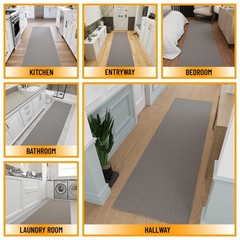 Hallway Runner Rug 2’7″ x 9’10» Non Slip Solid Area Rugs Easy to Clean Laundr…