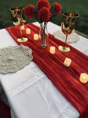 Bright Red Cheesecloth Table Runner 10FT Gauze 35×120 Inches,