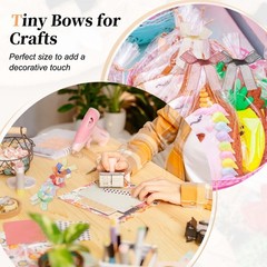 52 Pcs Mini Ribbon Bows, 2″ Tiny Bows Organza for Crafts, Mixed Colors