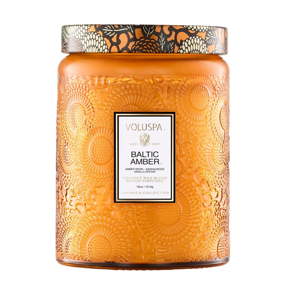 Voluspa Baltic Amber Candle 18 Oz Coconut Wax Blend Scented Candles For Home