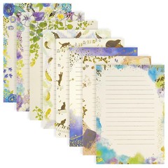 64 Sheets Stationary Letter Paper Set – A5 Cute 5.62 x 8.26 inches, Gold Foil