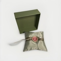 Bridal Wedding Ceremony Ring Barrier Pillow Cushion Mint Green Satin