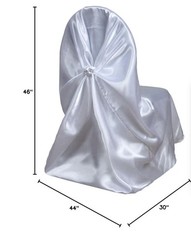 White Linen Polyester FOLDING CHAIR COVERS Reusable – Wedding Event Party 10CT
