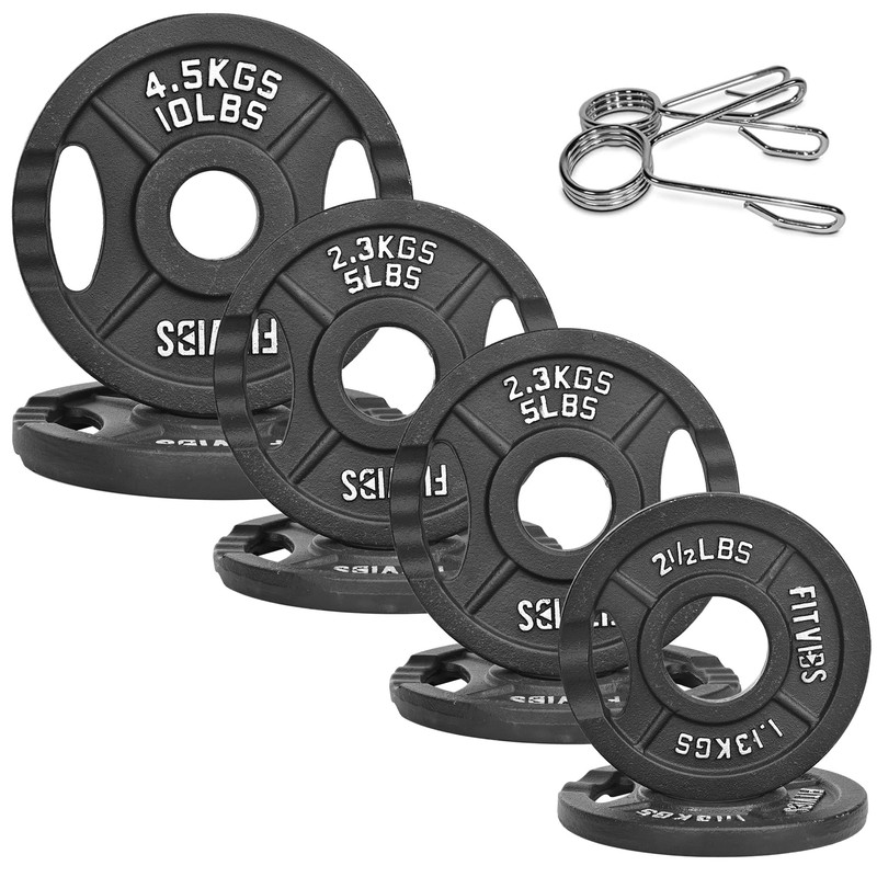 Fitvids 2 Inch Olympic Barbell Weight Plates Set 45 Lb2.5-10 Lb Barbell Weight