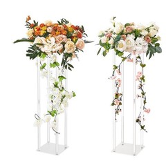Acrylic Wedding Flower Stand Tall Display 2 Count Easy Assembly Sturdy Decor New