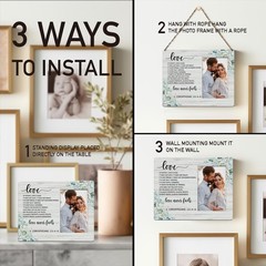 IAXIC Wedding Gifts for Couple Anniversary Photo Frame Religious Scripture Ru…