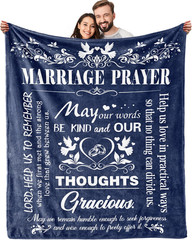 Marriage Prayer Wedding Gifts for Newlyweds, 50″ X 60″, Religious Prayer Quote