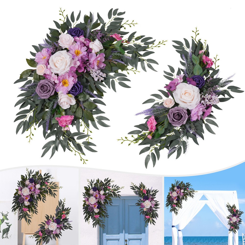 Lavender purple wedding arch flower decoration kit