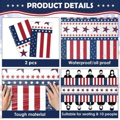 4th of July Decorations – Red White and Blue Tablecloth for Memorial Day – Fourt