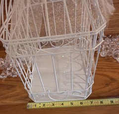Bird Cage Wedding Card Gift Box White Metal Hinged Top Bow 84 Plastic Scatter…