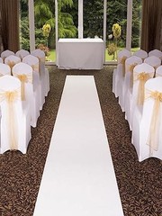 White Aisle Runner for Wedding Ceremony, 2 x 15 ft, Non-Woven Polyester Fabric