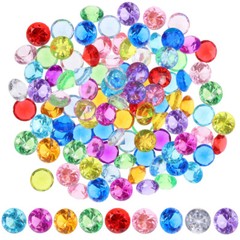 100Pcs Acrylic Crystal Diamonds Mixed Colors for Craft Projects