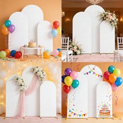 Wedding Arch Cover Spandex Fitted Stretchy 2 Sided Stand Covers 3 Piece Set
