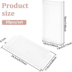30PCS 7x4x0.7 Transparent PVC Box Candy Treat Box Party Favor Boxes Rectangle…