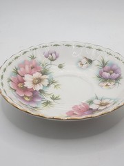 Royal Albert October Cosmos Teacup and Saucer: 1970 England Bone China-Mint
