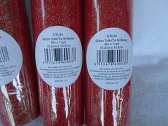 PACK OF 3~ [ 6″ X 12 YDS ]~ RED GLITTER TULLE’S~~[18″ X 36 YARDS TOTAL]~NEW!