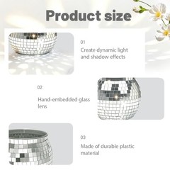 Pcs Disco Ball Vases,» X.7″ Disco Ball Centerpieces Decor,Silver Mirror 6