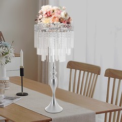 Elegant Acrylic Flower Stand with Crystal Pendants for Weddings & Events