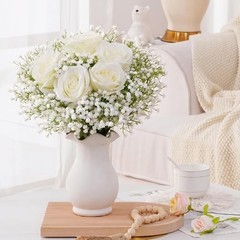 Tiny Babys Breath Artificial Flowers Gypsophila Real Touch Flowers 6 PCS White