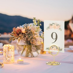 20 Pcs Gold Table Number Holders, 2.5-Inch Place Card Holders With Widened Base,