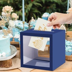 Navy Blue Card Box Clear Window Thickened Wedding Money Reception Graduation