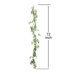 60-Inch long Green Artificial Willow Leaves Vine Garland Wedding Decorations