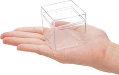 Okllen 36 Pack Acrylic Boxes with Lid, Clear Square Cubes Treat Gift Boxes Candy