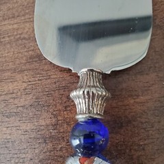 STAINLESS CAKE KNIFE Acrylic Lucite Art Handle Abstract