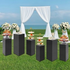 6pcs Metal Cuboid Stands DISPLAY BOXES Pedestal Modern Columns Party Event