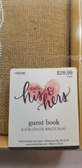 Studio His and Hers Burlap and Lace Guest Book With Cream Pages New In Box