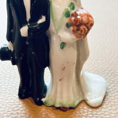 Antique Porcelain Wedding Cake Top Bride and Groom Occupied Japan
