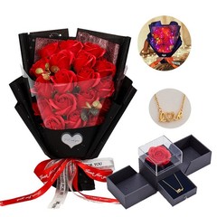 EIGHTOWN Roses Bouquet Artificial Flower – Preserved Red Rose Bright